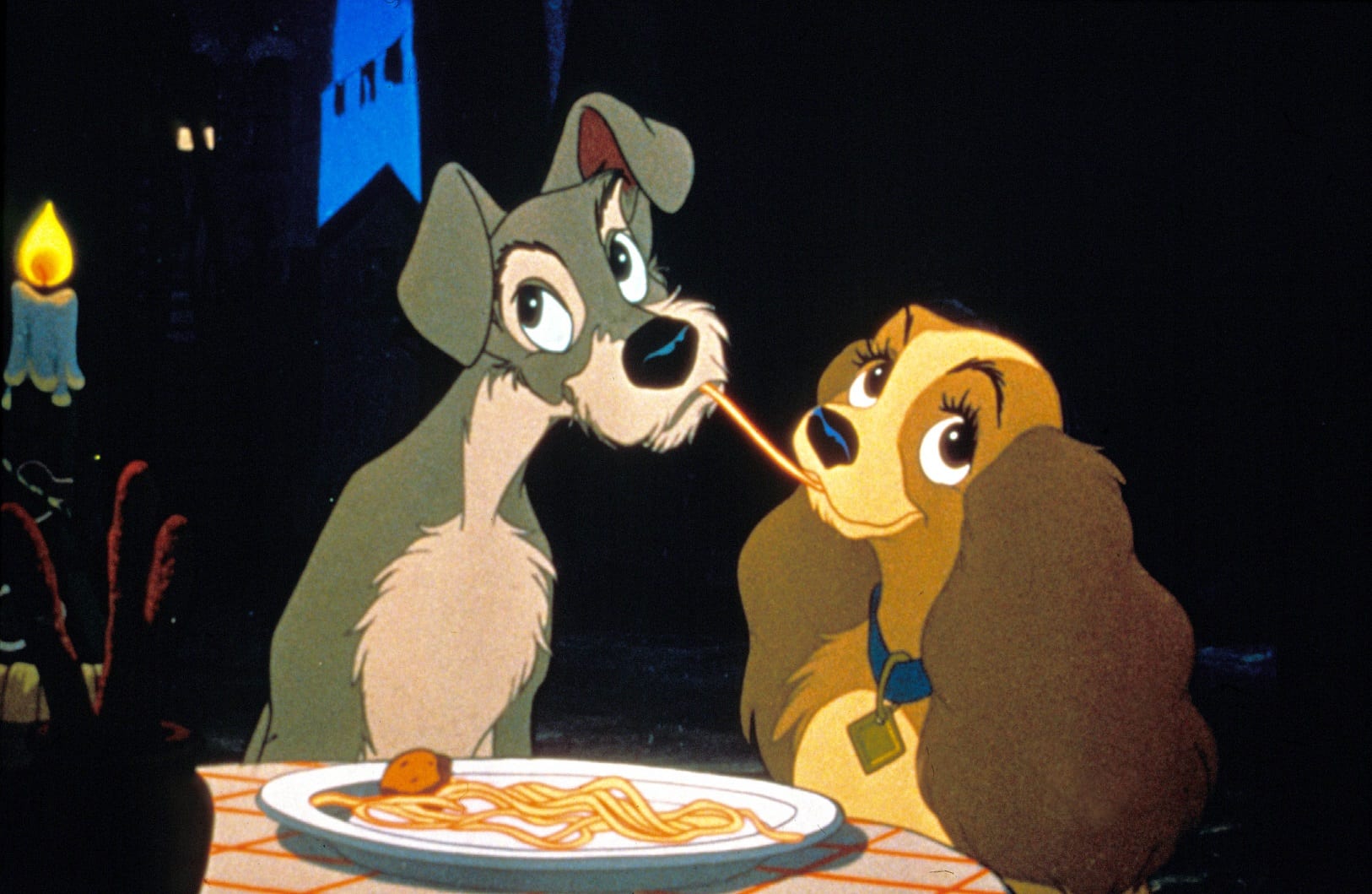 A still from Lady and the Tramp