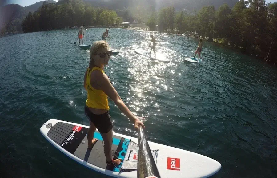 Paddle boarding at Lake Bled