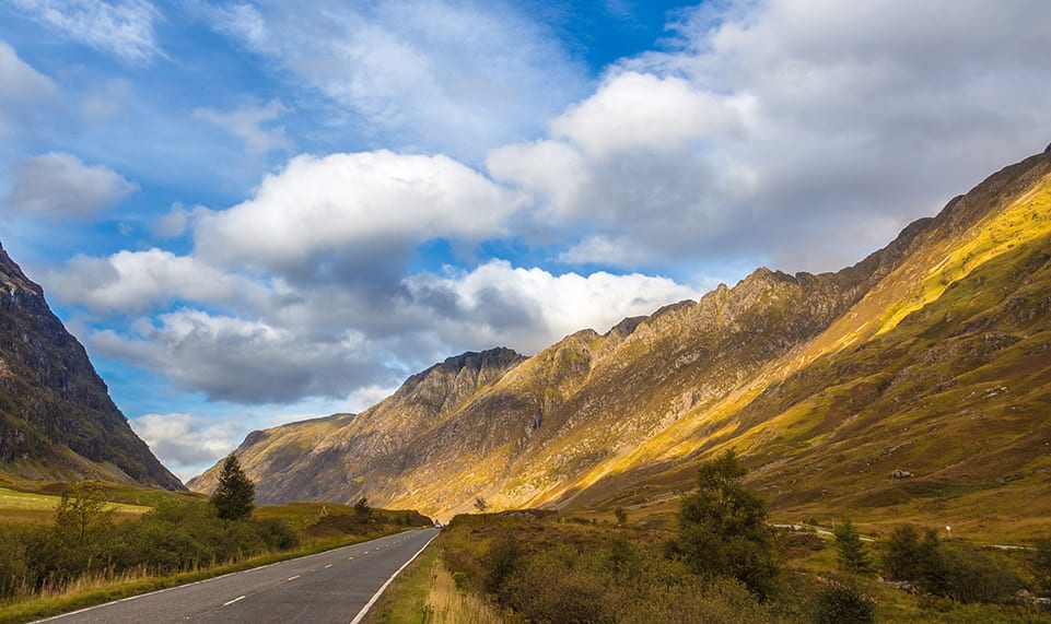 The road to the Scottish Highlands - Glencoe, Scotland, UK
