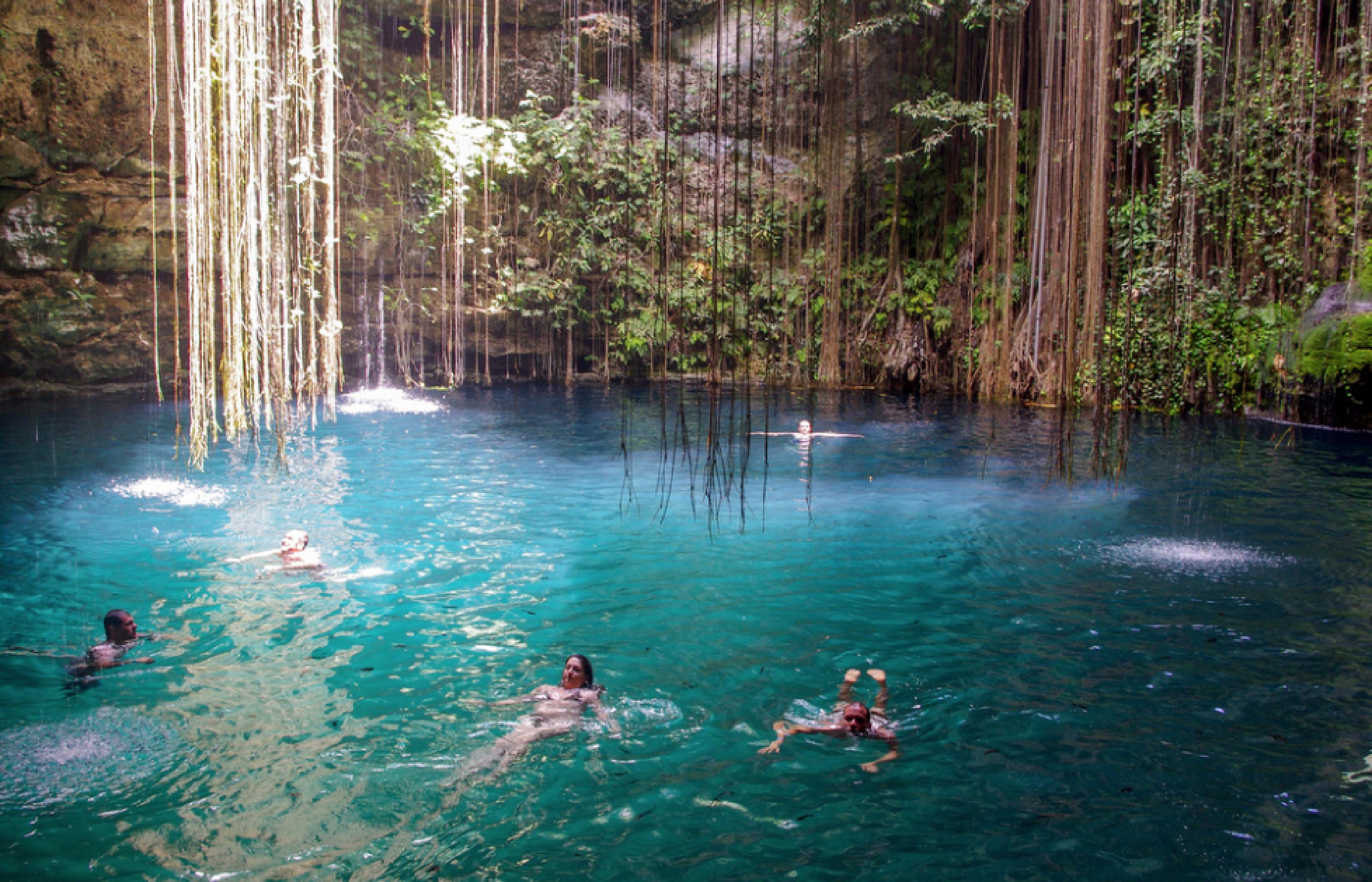 people bathing in yucatan