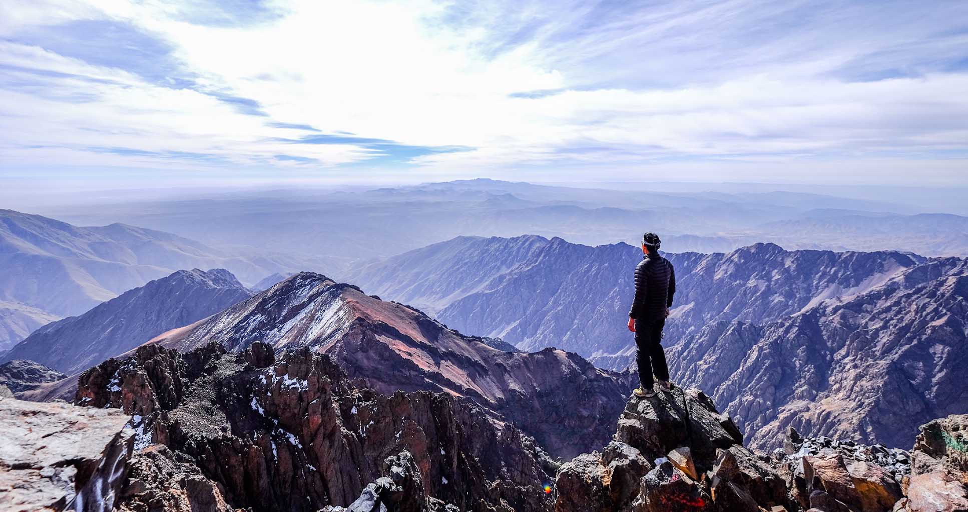 Toubkal summit view morocco;