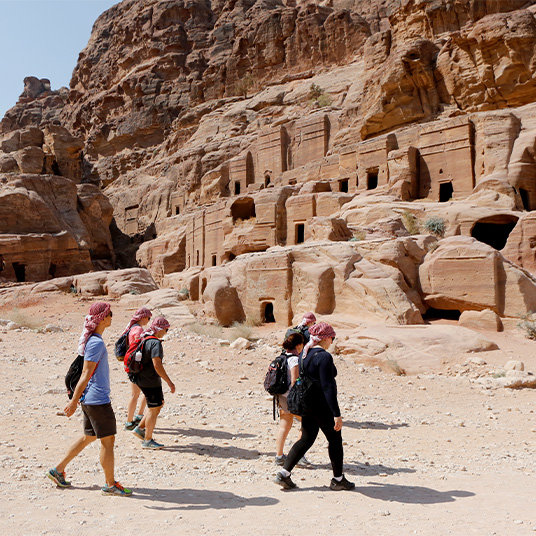 People at Petra in Southern Jordan