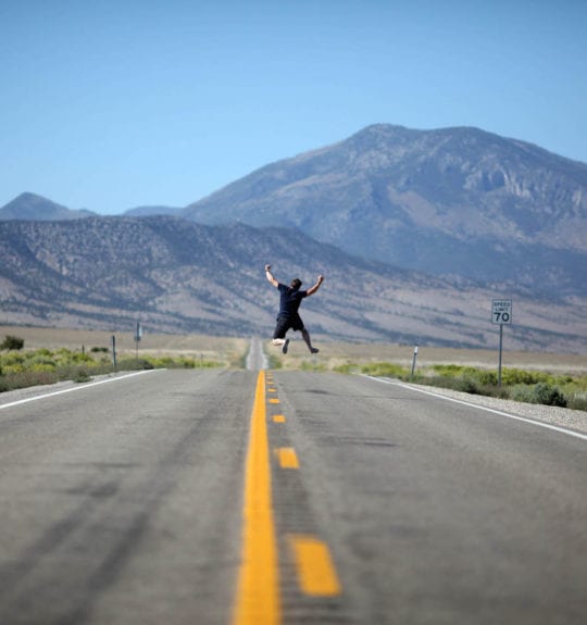 man travelling solo