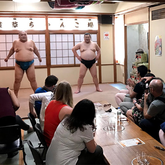 sumo wrestlers in training