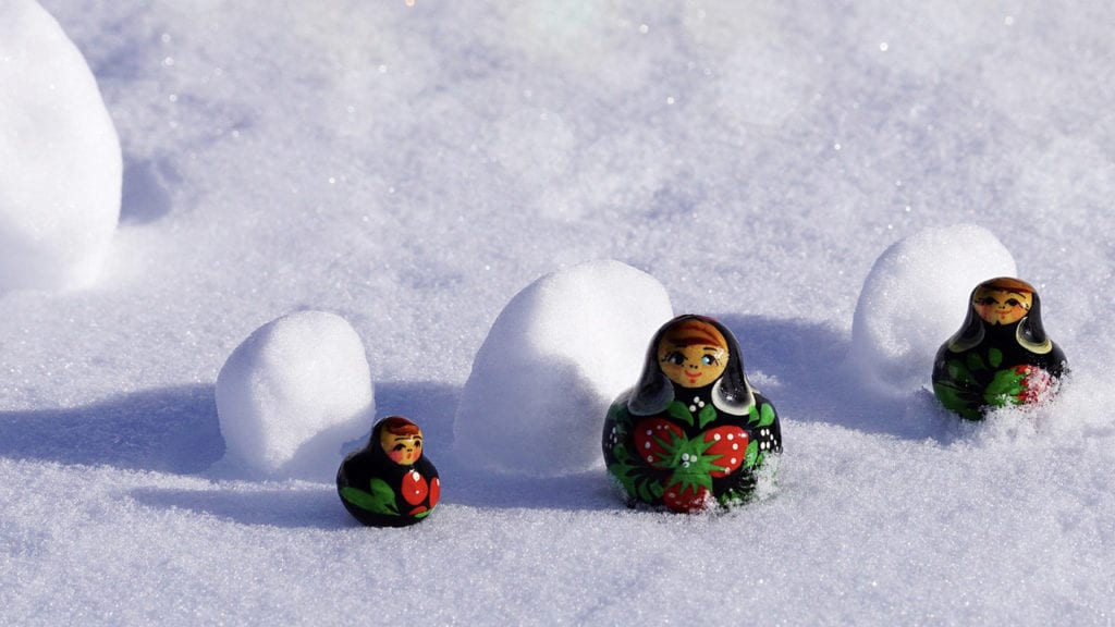 Russians celebrate the figure of Baboushka as the gift-giver at Christmas time