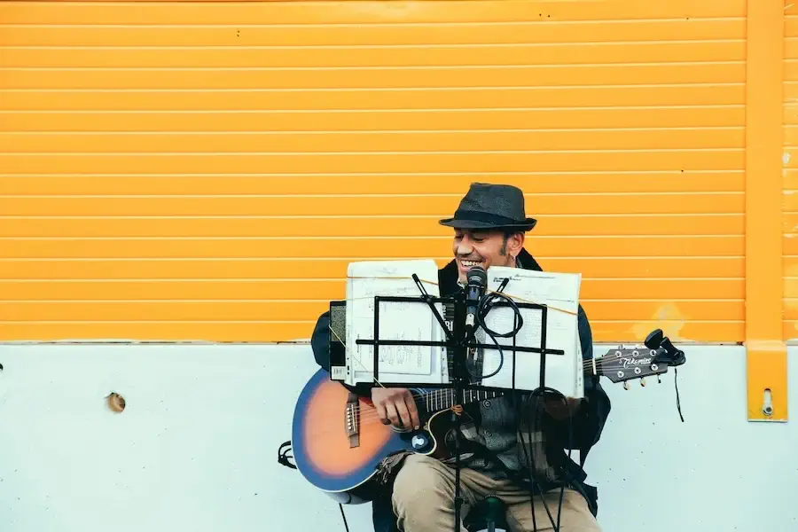 man playing guitar