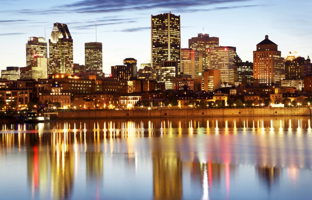 Montreal skyline at night