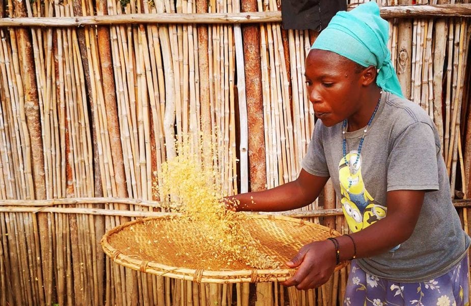 Traditional coffee making in Rwanda