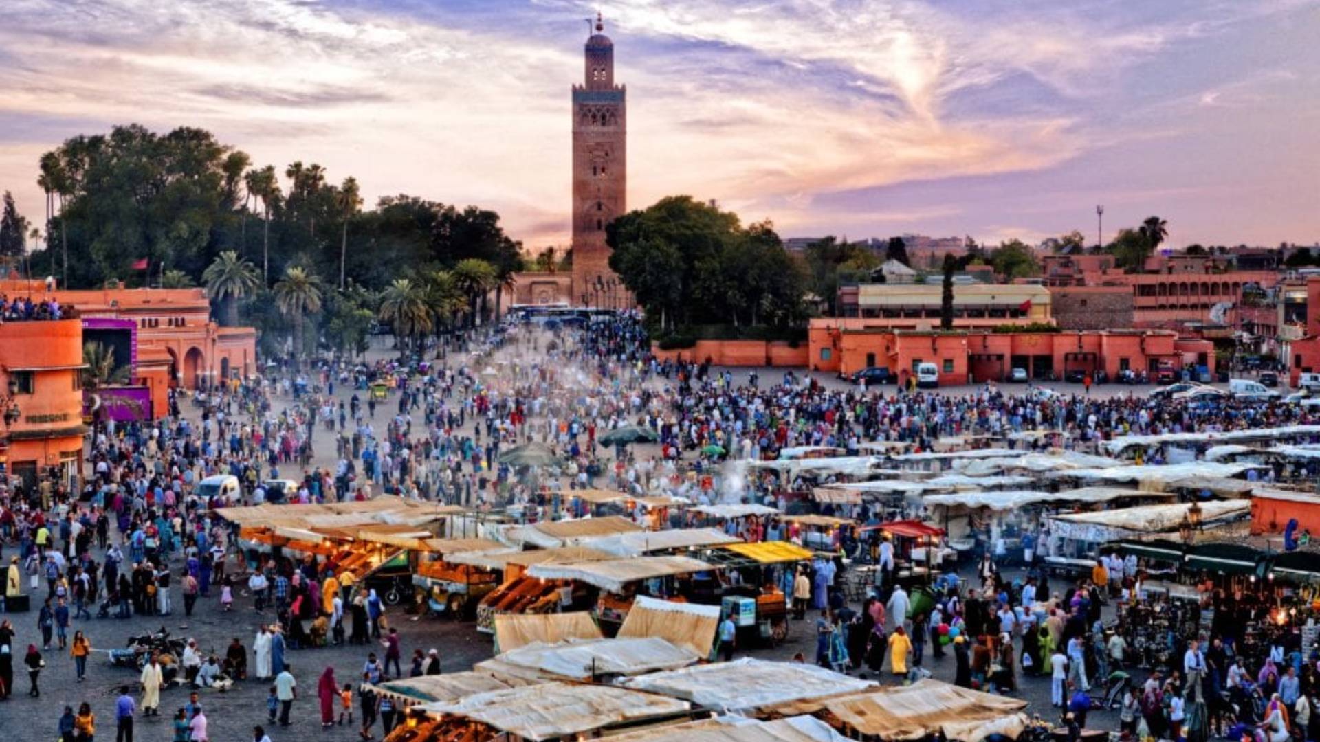 a picture of a market in marrakech Morocco in september