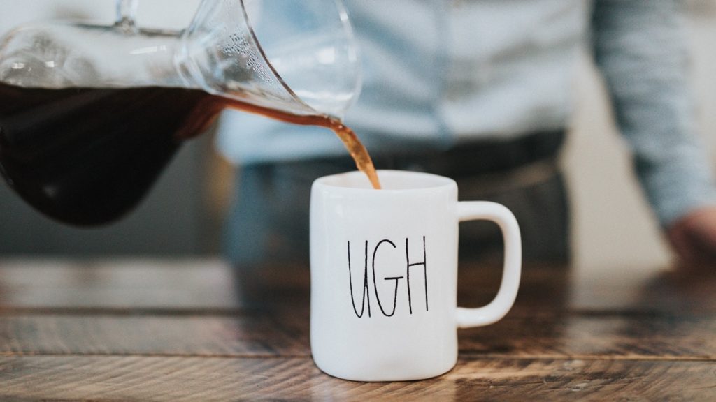 offee being poured into a cup