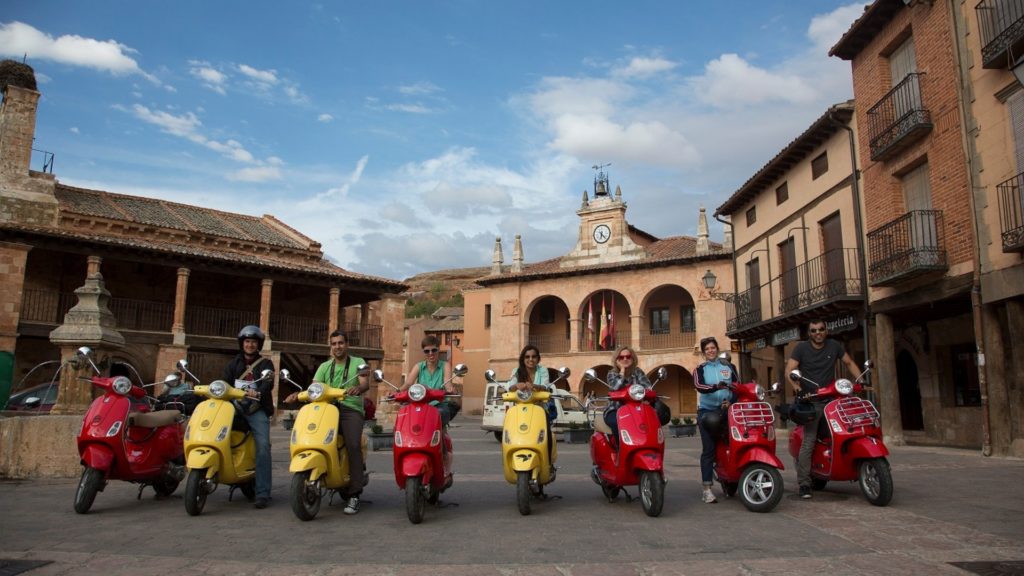 Riding Vespas in Spain