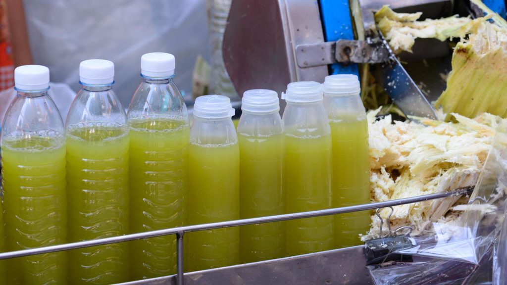 Street food healthy eating sugar cane