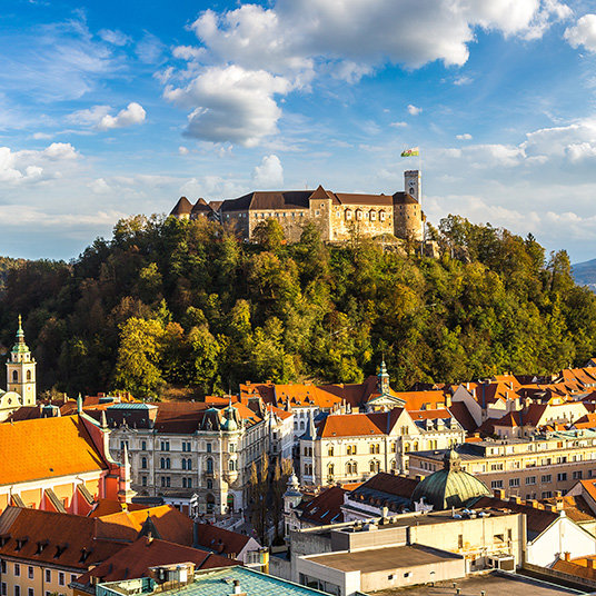 Ljubjana Castle in Slovenia