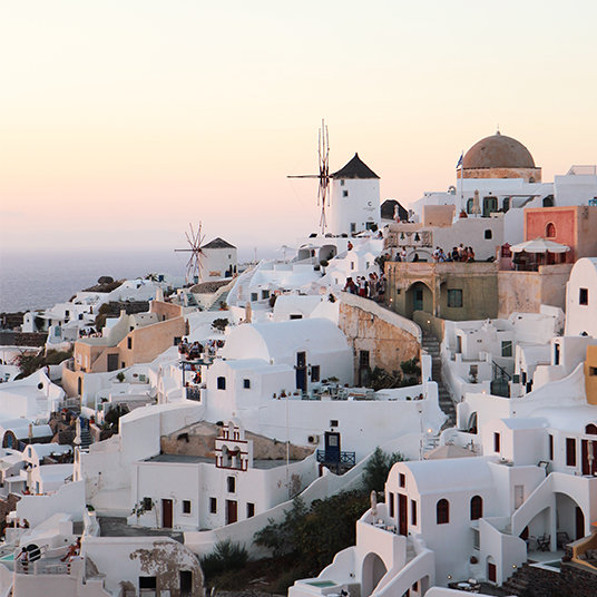 White buildings in Oia, Greece