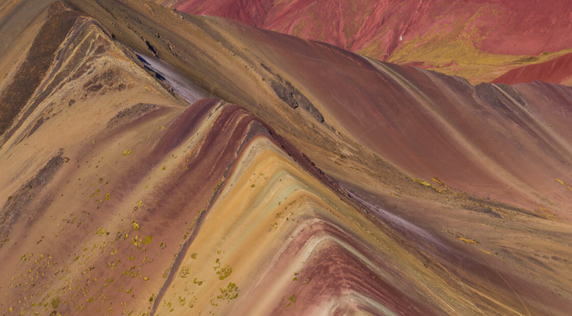 An image of Vinicunca, the rainbow mountain in Peru