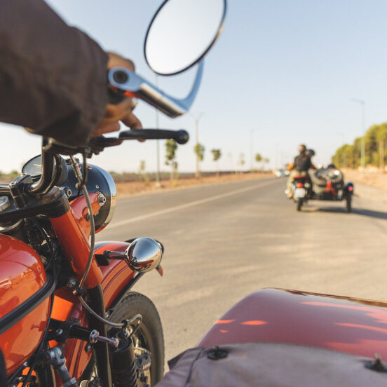 A vintage motorcycle ride in Morocco